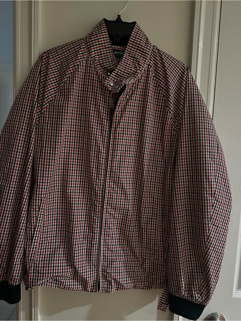 Vilebrequin Red, Black & White Checked Bomber Jacket